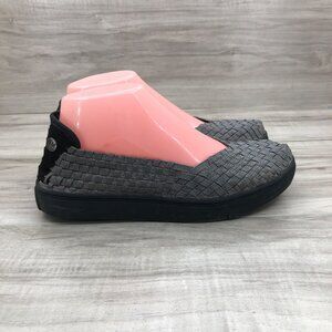 Bernie Mev Shoes Womens EU 37 Metallic Silver Woven Slip On Comfort Flats